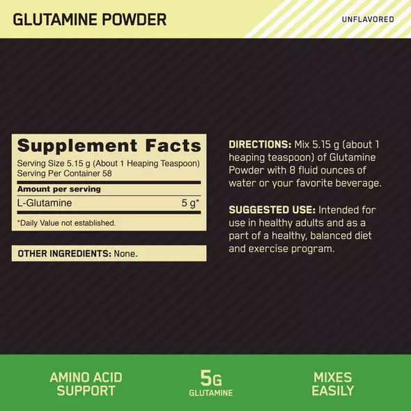 Optimum Nutrition Glutamine Powder 0.66 lb (58 Servings) Romania | 1426-XUEQY