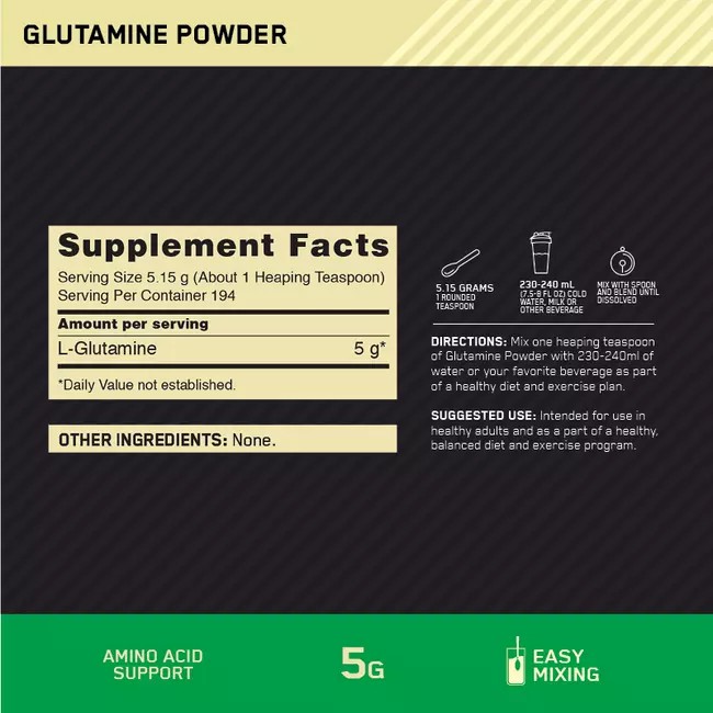 Optimum Nutrition Glutamine Powder Unflavoured 1kg Romania | 3249-IDMOF